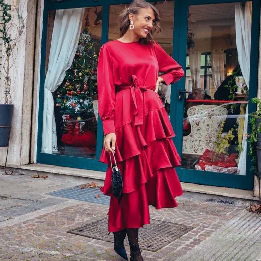 Dark red maxi dress